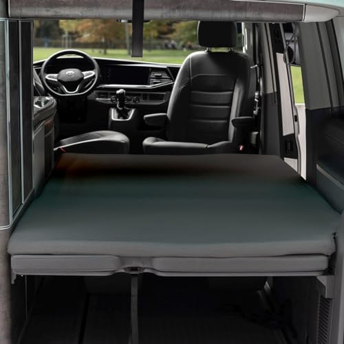 Black Forest Fox Wohnmobil Camper Van passgenaues Spannbettlaken Heckbett Faltbett VW T5 T6 T6.1 Ocean T 6 mit Küche (Grau, BFF-VW-T6ocean-SL-23) von Black Forest Fox