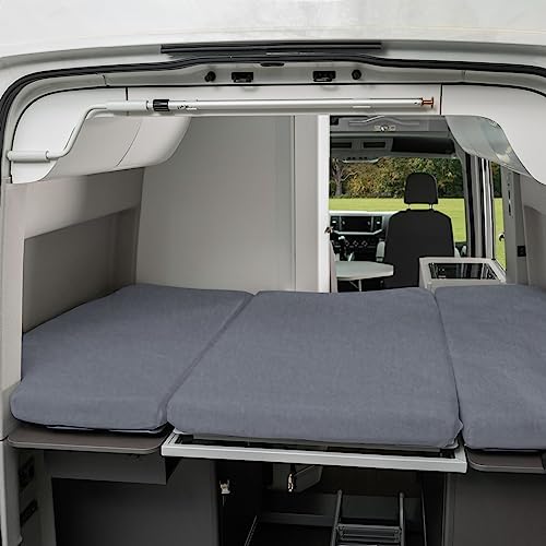 Black Forest Fox Wohnmobil Camper passgenaues Spannbettlaken 3 TLG. Heckbett VW Grand California 600 Grani GC 600 (Grau, BFF-VW-GC600-SL-23) von Black Forest Fox