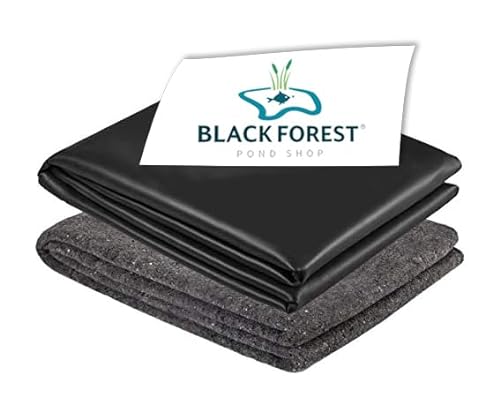 Black Forest Pond Shop Teichfolie EPDM - 1,00 mm, 9m x 10m Schwarz + 300g Teichvlies - für Teich Gartenteich Zierteich - 9,15 x 10 m von Black Forest Pond Shop