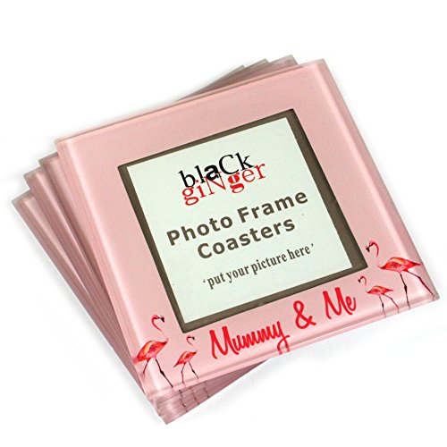 Black Ginger Glasuntersetzer "Mummy & Me", Flamingo, Pink, 4 Stück von Black Ginger