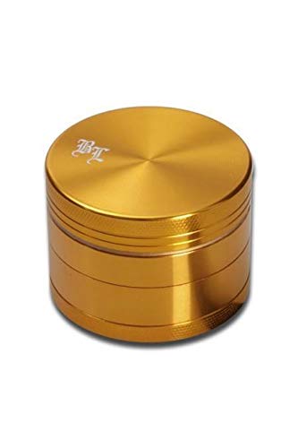 Black Leaf Alugrinder 50mm 4teilig gold Magnetverschluss inkl. Blechdose Grinder von Black Leaf