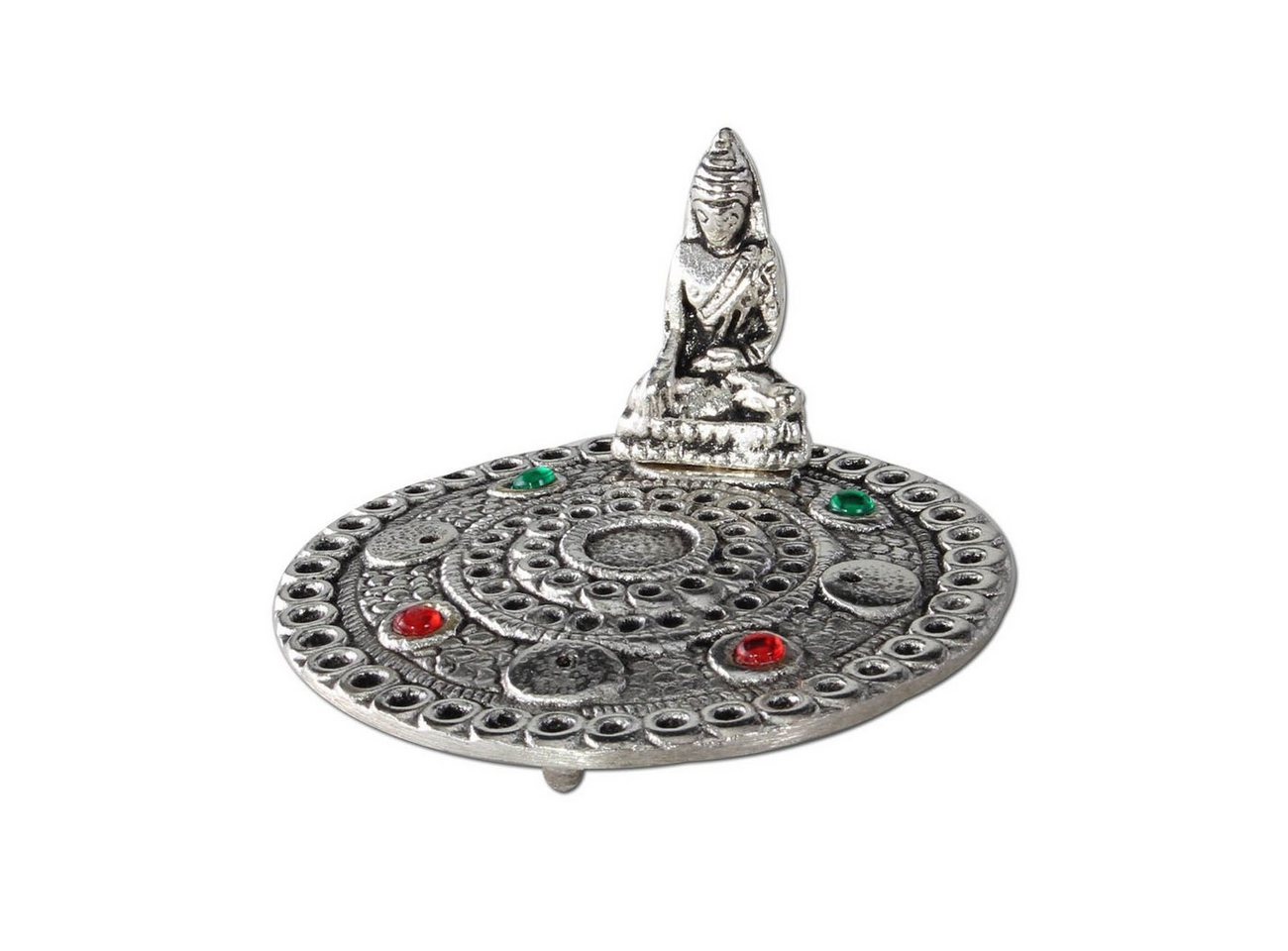 Black Leaf Räucherstäbchen-Halter Räucherstäbchenhalter Metall BUDDHA, Weißmetall von Black Leaf