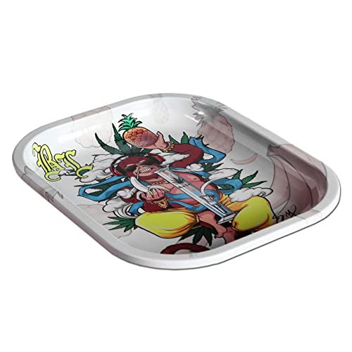 Black Leaf Rolling Tray Hanuman | Mixing Tray aus Metall | BAU-Unterlage 180x140x16mm | Metalltablett zum Bauen von Black Leaf