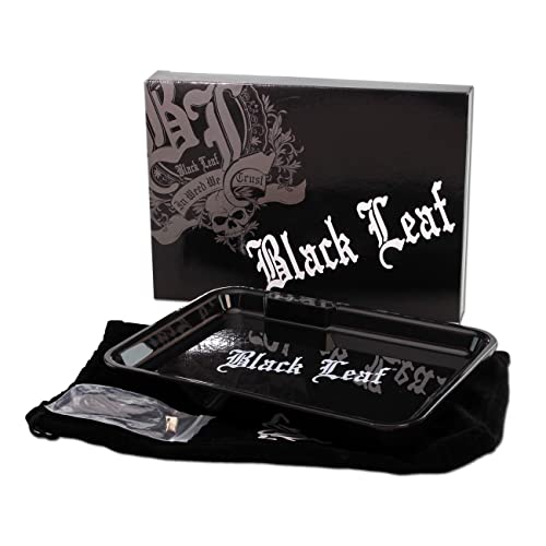 Black Leaf Rolling Tray LED schwarz | Mixing Tray BAU-Unterlage 279x209x34mm | Kunststofftablett zum Bauen von Black Leaf