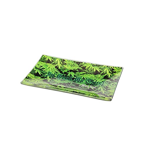 Black Leaf Rolling Tray Trust | Mixing Tray aus Glas | BAU-Unterlage 255x155mm | Glastablett zum Bauen von Black Leaf