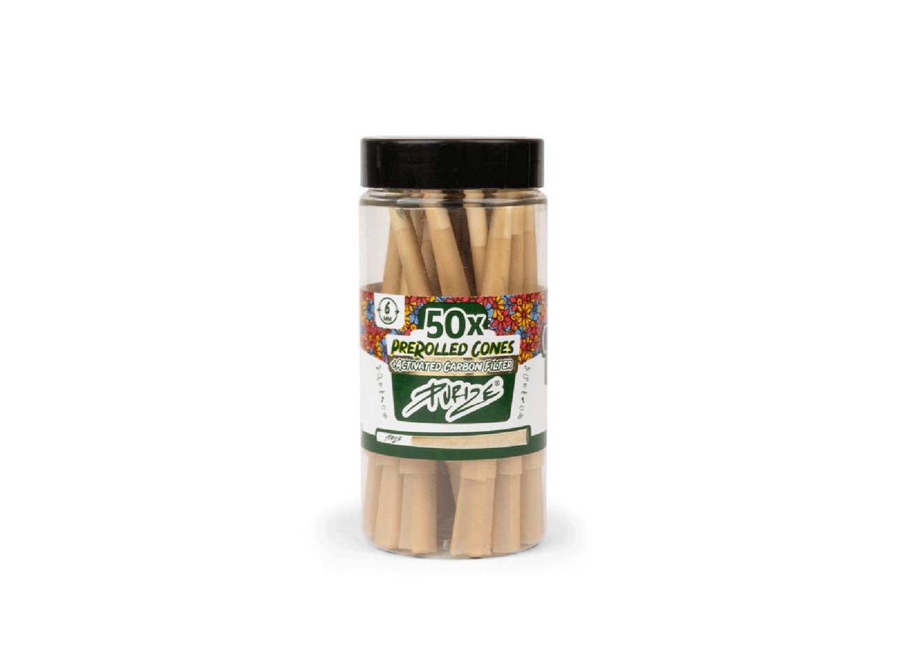 Black Leaf Trichter PURIZE Pre Rolled Cones XTRA 50 Slim Size, (Spar-Set, mit Dose), Mit Aktivkohlefiltern, 6mm Durchmesser, 50 Einzeln gerollte Tütchen von Black Leaf