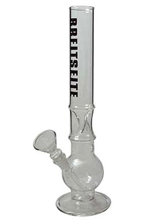 Glaspfeife Bong 18er Schliff 42 cm Breitseite Motiv von Black Leaf