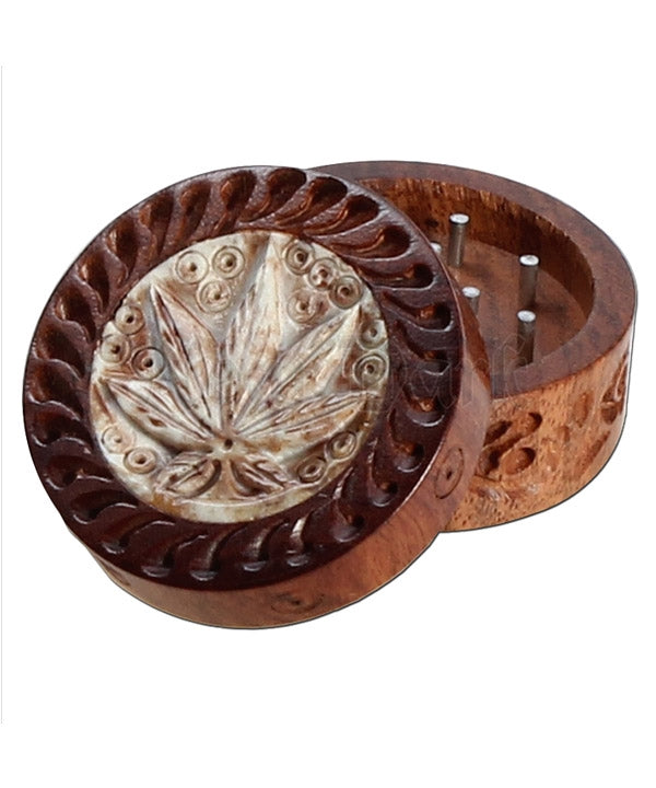 Rosenholz Grinder "Blatt weiß" von Black Leaf