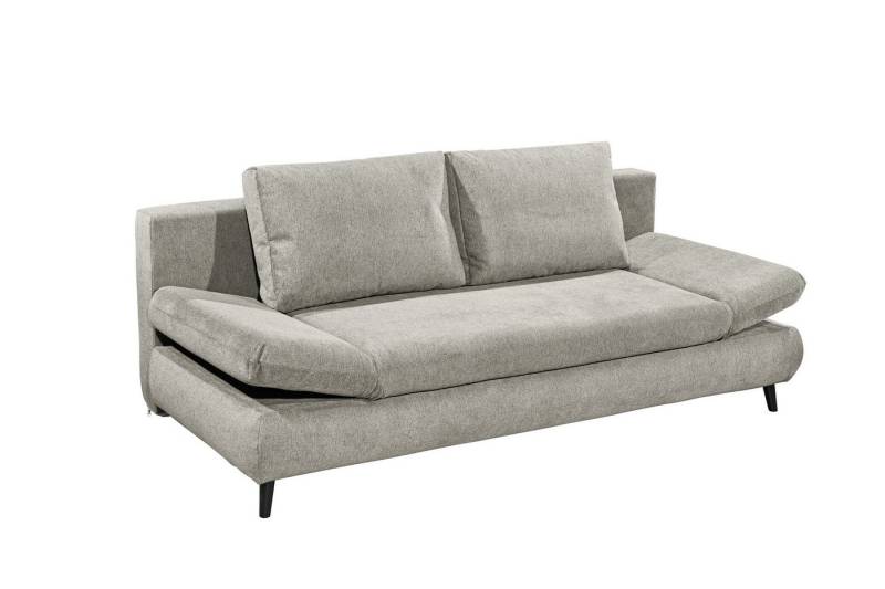 Black Red White Schlafsofa Liegefläche 140x210cm, in stone - 212x76x101 (BxHxT) von Black Red White