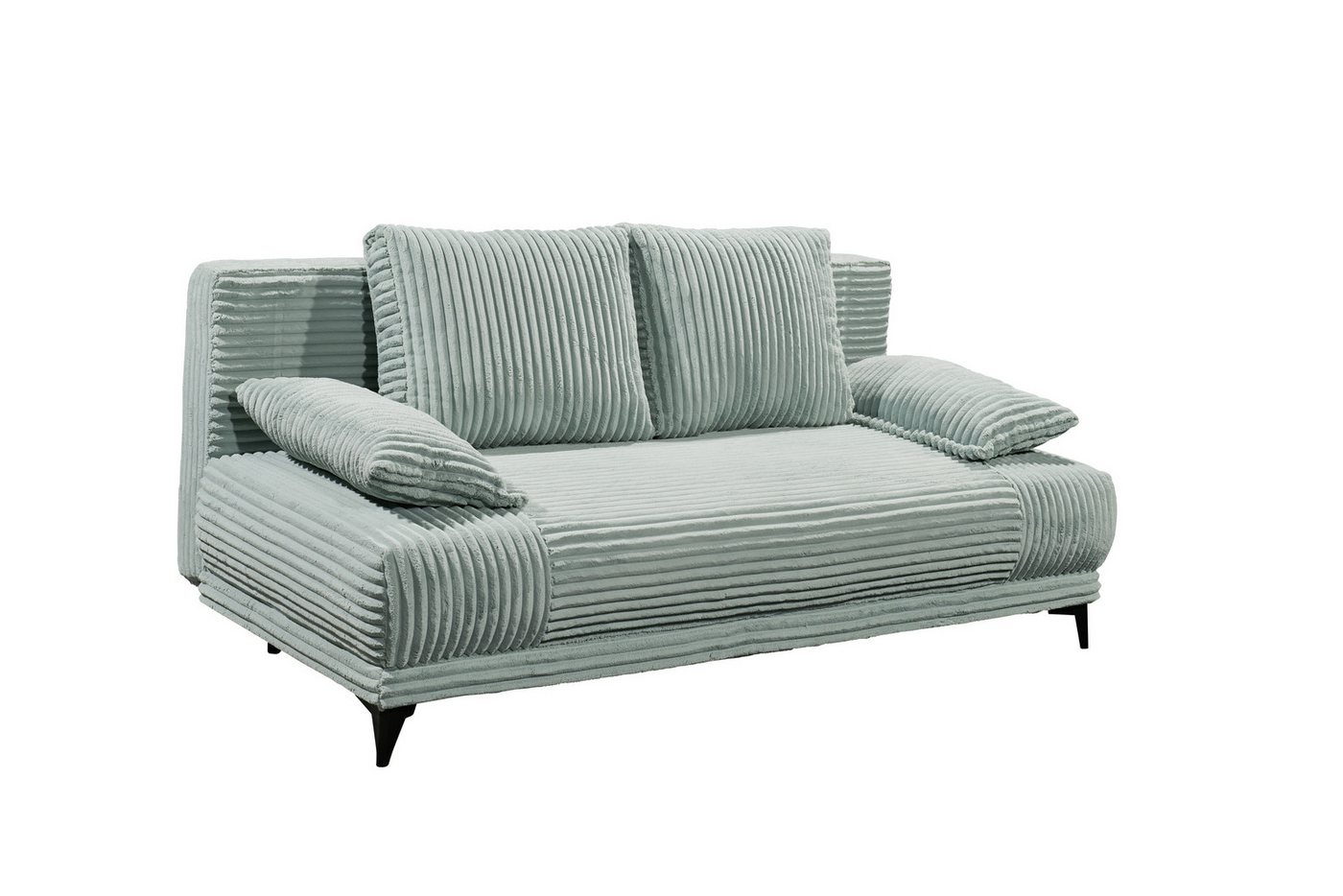 Black Red White Schlafsofa Liegefläche 157x202cm, in Cord sage - 211x96x105 (BxHxT) von Black Red White
