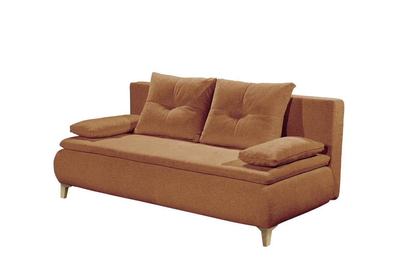 Black Red White Schlafsofa Liegefläche 162x207cm, cognac - 202x94x104 (BxHxT) von Black Red White