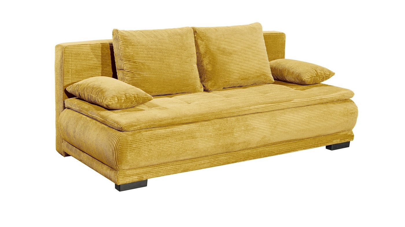Black Red White Schlafsofa Liegefläche 162x207cm, mustard - 208x93x108 (BxHxT) von Black Red White