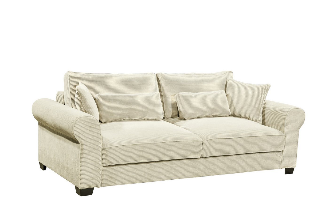 Black Red White Schlafsofa Liegefläche 198x165cm, cream - 250x95x125 (BxHxT) von Black Red White