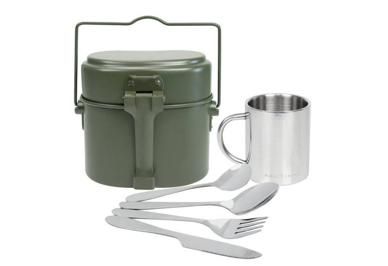 Black Snake Geschirr-Set Kochgeschirr mit Camping Besteck und Thermo Tasse, 1 Personen von Black Snake