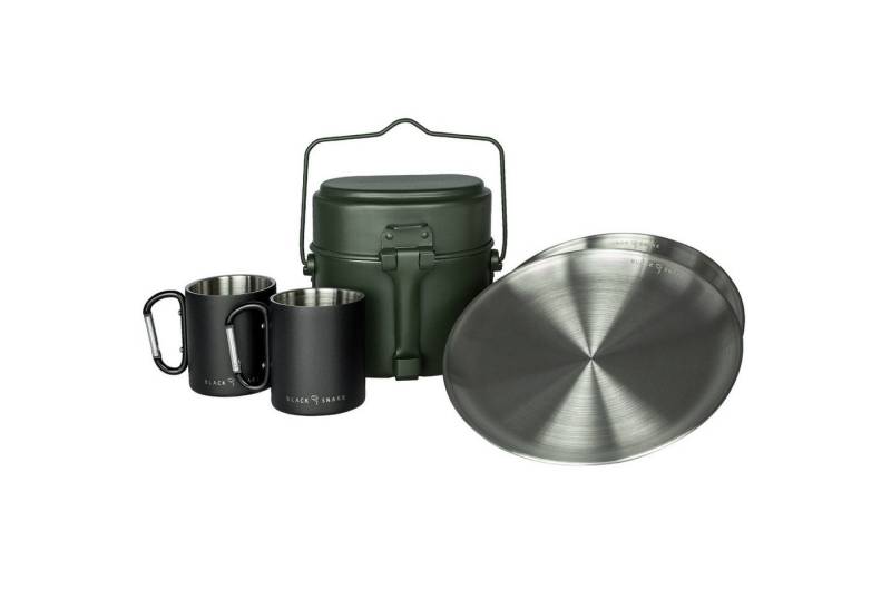 Black Snake Geschirr-Set Kochgeschirr mit flachem Camping Teller und Tasse von Black Snake