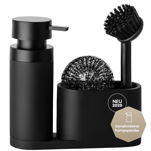 Black Sweden Home Design Spülbecken Organizer mit entnehmbaren Spülmittelspender Spülbürste und Schwamm - Küchenorganizer - Spüle Organizer aus Kunststein Sink Spül Set Seifenspender schwarz matt Black Sweden Home Design Spülbecken Organizer mit entnehmbaren Spülmittelspender Spülbürste und Schwamm - Küchenorganizer - Spüle Organizer aus Kunststein Sink Spül Set Seifenspender schwarz matt von Black Sweden Home