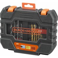 Black&decker - A7233 -xj - Spiel mit 31 Teilen zum Schrauben und Bohren in einer einfachen Transportkasse. Titanio Broks von Black & Decker