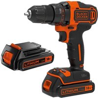 Black&decker - black+decker BDCDD186B 2-Gang Akku Bohrschrauber 18V 2x Akkus von Black & Decker