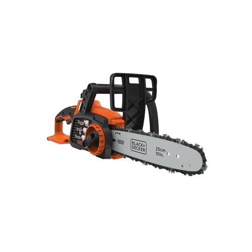 Black+Decker Kraftvolle Akku-Kettensäge (18V Li-Ion-Akku, 25 cm Schwertlänge, sägt Äste bis 18 cm, ideal für Holz- und Gartenarbeiten, ohne Akku und Ladegerät) von Black+Decker