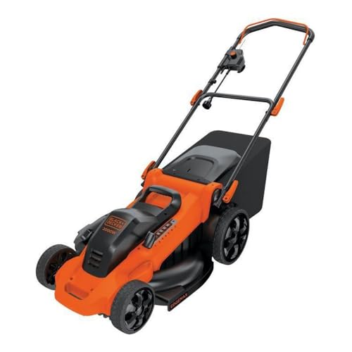 Black+Decker 3-in-1 Elektro-Rasenmäher (2000W, 48 cm Schnittbreite, 50 L Grasfangbehälter, mit 7-facher Schnitthöhenverstellung (38 - 100mm) und EdgeMax) LM2000 von Black+Decker