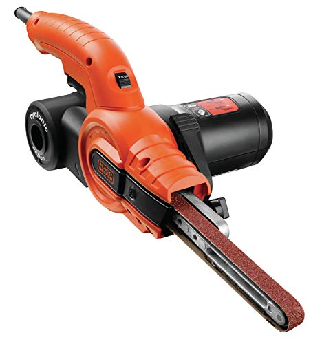 Black+Decker Bandschleifer KA900E mit Absaugung – Schleifmaschine für Holz, Metall, Stein, Gips, Keramikfliesen & Kunststoff – Zum Schleifen, Feilen, Schärfen und Entrosten – Bandmaße: 451 x 13mm von Black+Decker