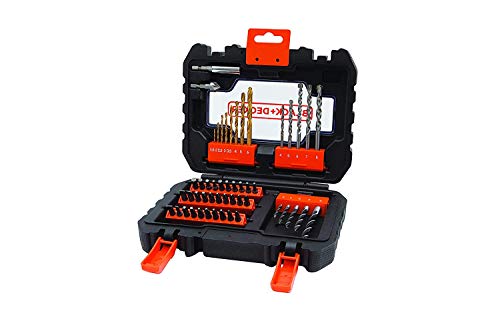 Black+Decker Bohrer- und Schrauberbit-Set (50-teiliges, Metall-, Holz- und Steinbohrer, Stecknüsse, Bits, Senker) A7232, 20.5 x 5.5 von Black+Decker