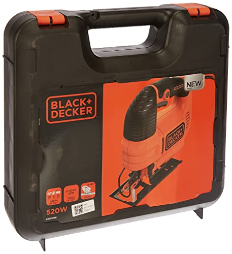 Black+Decker Elektro Stichsäge 520W KS701PEK – 4-stufige Pendelhubstichsäge mit Koffer für Holz, Metall & Kunststoff – Stichsäge mit Gehrung & werkzeuglosen Sägeblattwechsel von Black+Decker