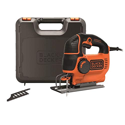 Black+Decker Elektro Stichsäge 620W KS901PEK – 4-stufige Pendelhubstichsäge mit Koffer für Holz, Metall & Kunststoff – Säge mit einfachem werkzeuglosen Sägeblattwechsel von Black+Decker