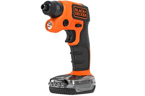 Black+Decker BDCSFS30C Akku-Schrauber mit Zubehöraufbewahrung (3.6V, 1.5 Ah, Rechts-/Linkslauf, integrierte Taschenlampe, 30tlg. Abziehbares Zubehörset Am Schrauberfuß), 5.4 W, 3.6 V Schwarz 31 Accessoires von Black+Decker