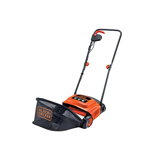 Black+Decker Elektro-Rasenlüfter (600W, zur ganzjährigen Rasenpflege, 30 cm Arbeitsbreite, 3 Arbeitshöhen) GD300-QS von Black+Decker