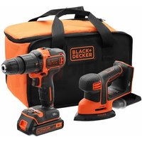 Black+decker BCK23S1S Akku Schlagbohrschrauber 18V Dreieckschleifer Werkzeugset von Black & Decker