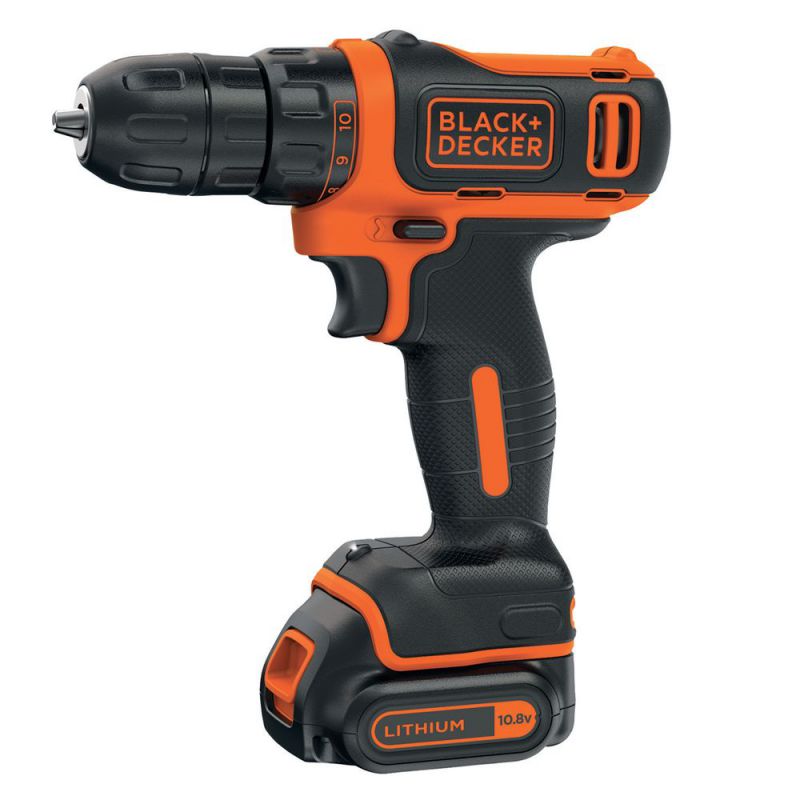 Black + Decker 10,8V Akku-Bohrschrauber, 2 x 1,5 Ah, Koffer - BDCDD12KB-QW von Black & Decker