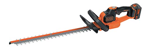 Black+Decker Akku-Heckenschere (18 V 4,0Ah, Antiblockierfunktion, 50 cm Schwertlänge, 18 mm Schnittstärke, für mittlere Hecken) GTC18504PC von Black+Decker