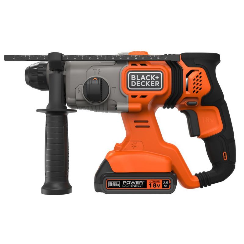 Black + Decker 18V SDS-plus Akku-Kombihammer, 2 x 2,5 Ah Akkus, 1,6 J, im Koffer - BCD900E2K-QW von Black & Decker