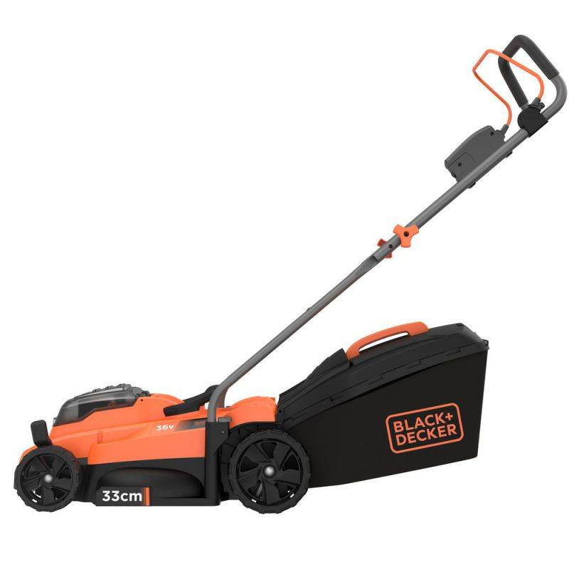 Black + Decker 36V 33CM Akku-Rasenmäher, 1 x 2,5Ah Akku, 1,35A-Ladegerät - BCMW3336L1-QW von Black & Decker