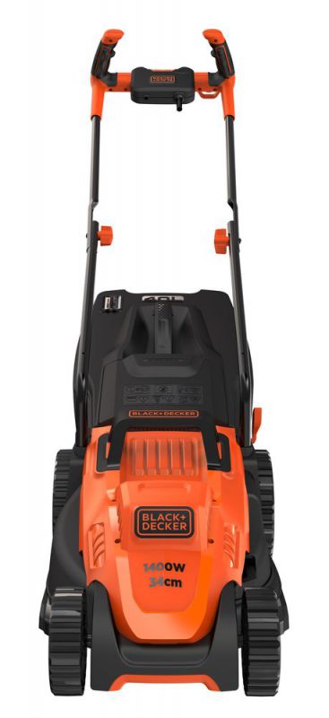 Black + Decker Elektro-Rasenmaeher, 1400W, 34cm, Fahrrad-Handgriff, 40 l Fangsack - BEMW461BH-QS von Black & Decker