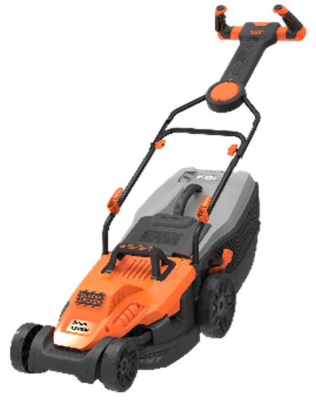 Black + Decker Elektro-Rasenmaeher, 1600W, 38cm, EasySteer-Handgriff, 45 l Fangsack - BEMW471ES-QS von Black & Decker