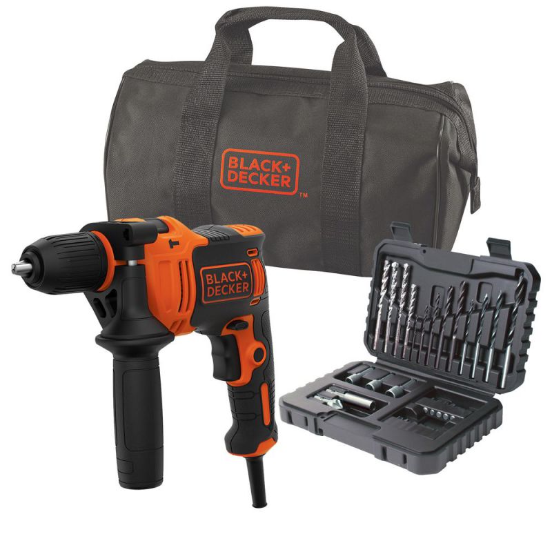 Black + Decker Schlagbohrmaschine 710W, 32tlg. Zubehoer - BEH710SA32-QS von Black & Decker