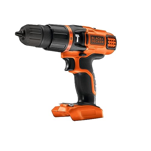 Black+Decker Akku-Schlagbohrschrauber BDCH188N (18V, mit 2-Gang Getriebe, 10 mm Schnellspannbohrfutter, variable Drehmomentvorwahl, Softgriff, Doppelbit, Lieferung ohne Akku und Ladegerät) von Black+Decker