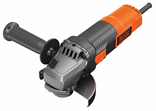 Black+Decker BEG210K Winkelschleifer (900 Watt, 115 mm Scheiben-ø, mit 3-Positionen-Zusatzhandgriff, für alle Standard-Trenn, Schleif- & Schrupparbeiten, inkl. Koffer + Zubehör), Orange/Schwarz von Black+Decker