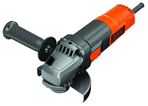 Black+Decker Winkelschleifer (900 Watt, 125 mm Scheiben-Ø, Sanftanlauf und Nullspannungsschalter, für alle Standard-Trenn, Schleif-und Schrupparbeiten) BEG220, Orange von Black+Decker