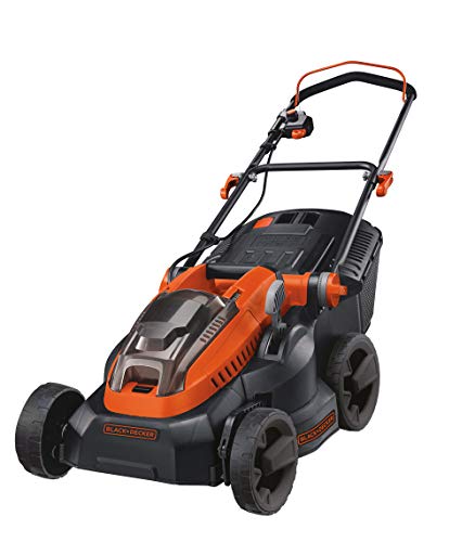 Black+Decker Akku-Rasenmäher (36V, 2.0Ah, 38 cm Schnittbreite, für mittlere Rasenflächen bis 250 m², 6-fache Höhenverstellung, inkl. Akku, 90-Min Schnellladegerät, 35l Fangkorb) CLM3820L1 von Black+Decker