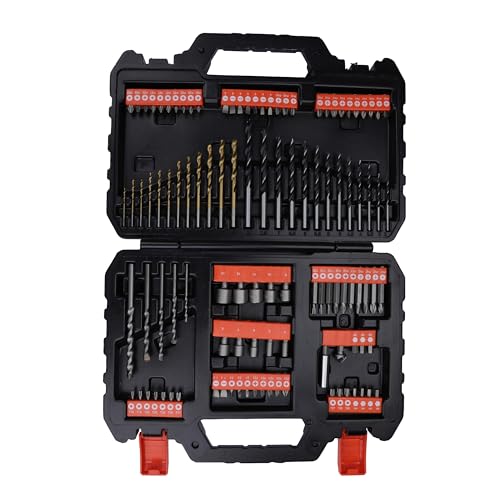 Black+Decker Bohrer- und Schrauberbit-Set (109-teiliges, Metall-, Holz- und Steinbohrer, Stecknüsse, Bits, Senker) A7200, 31.5 x 22 von Black+Decker