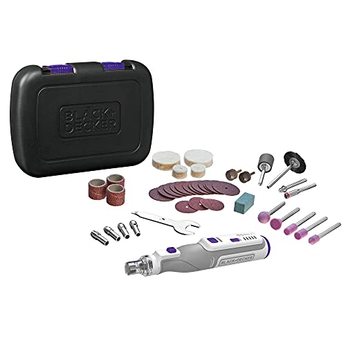 Black+Decker Akku-Multifunktionswerkzeug PET mit 39-tlg. Zubehör BCRT8IPETK (7.2V, 1.5Ah, mit Aufsatz zur Krallenpflege von Haustieren, zum Schneiden, Schleifen, Polieren, inkl. USB-Ladekabel + Box) von Black+Decker