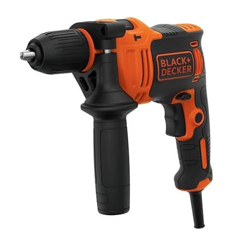 Black+Decker BEH710K-QS 710W 1-Gang Schlagbohrmaschine (Schlagbohrer, 13mm Schnellspannbohrfutter, konstanter Rechts-/Linksl, Orange/Schwarz von Black+Decker