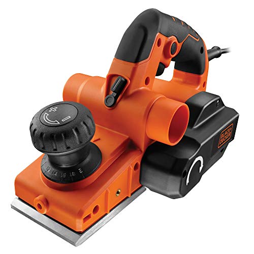 Black+Decker Hobel (mit Zubehör, 750 Watt, Hartmetall-Wendemesser, umstellbarer Spanauswurf, Staubfangbeutel) KW750K von BLACK+DECKER
