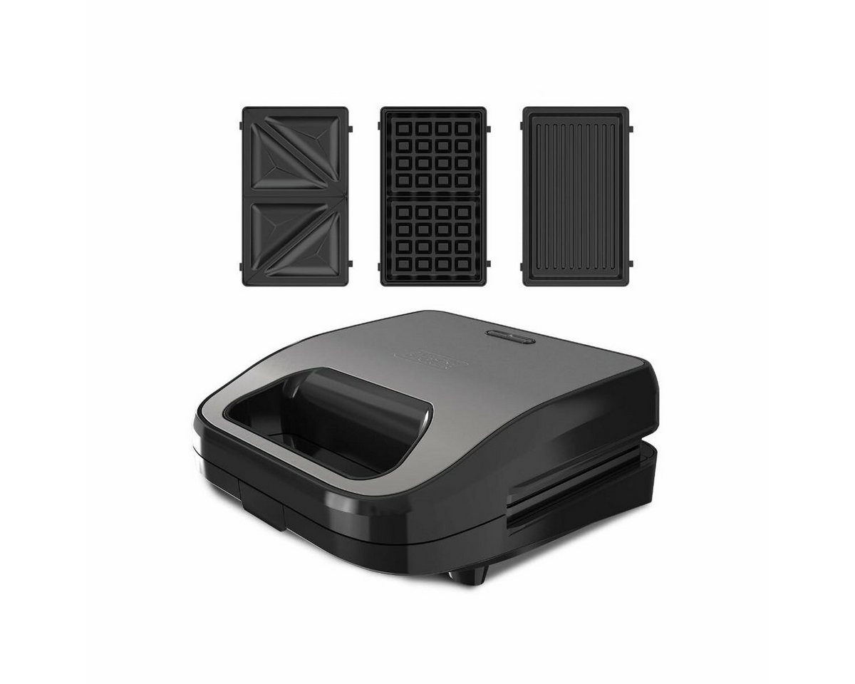 Black & Decker Kontaktgrill Black decker Sandwichmaker Black Decker BXSA754E 750 W Schwarz, 750 W von Black & Decker