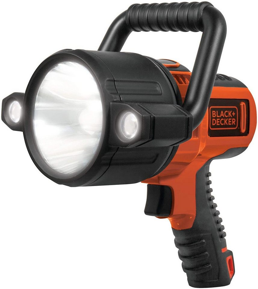 Black + Decker LED Taschenlampe SLV2 Handscheinwerfer 750LU, 3 Modi Akkubetrieb Arbeitsleuchte Leuchte (Arbeitslampe, Bestrahlungsdistanz max. 450m, 1-St., tragbar, mobil & leicht), Werkstattleuchte Inspektionslampe Handlampe Stableuchte Handstrahler von Black + Decker