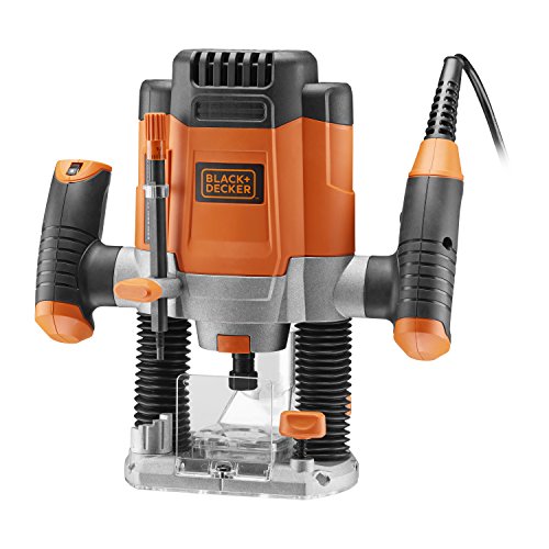 Black+Decker 1200W Oberfräse KW1200E (28.000 1/min, max. Fäserdurchmesser 38 mm (inkl. 3 Spannzangen, Parallelanschlag, Zirkel, Staubabsaugevorrichtung, Kopierhülse (17 mm)) Black+Decker 1200W Oberfräse KW1200E (28.000 1/min, max. Fäserdurchmesser 38 mm (inkl. 3 Spannzangen, Parallelanschlag, Zirkel, Staubabsaugevorrichtung, Kopierhülse (17 mm)) von BLACK+DECKER