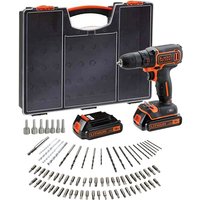 Black+decker BDC718AS2O Akkuschrauber Bohrschrauber 18V 2x Akkus 80tlg Zubehör von Black & Decker